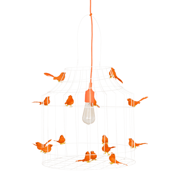 hanglamp vogeltjes oranje