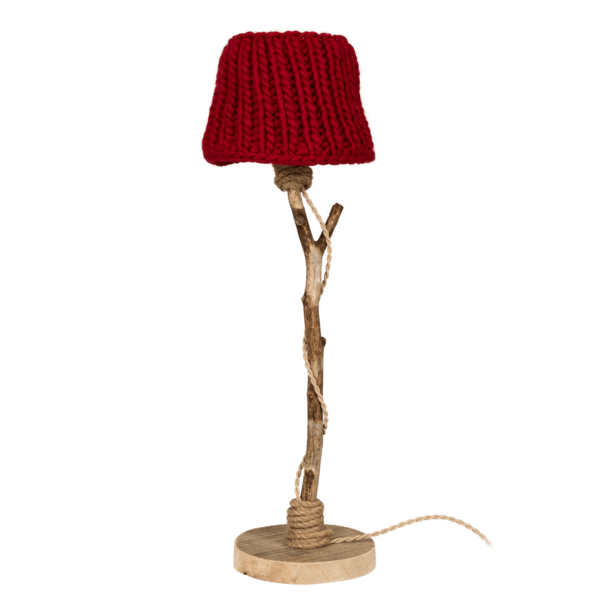houten tafellamp rood